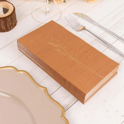 Miniatura 75 de Efavormart 50 Pack Servilletas de papel para fiestas de 2 capas suaves verde oliva con borde dorado de oro, servilletas para cenas, cócteles