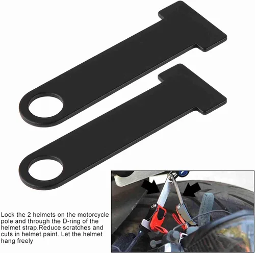 Miniatura 4 de D Ring Lock Acero inoxidable Universal Casco Correa Motocicleta (negro)