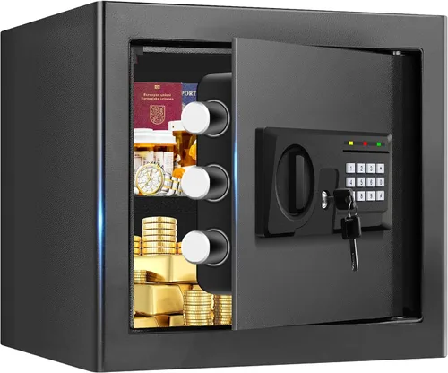 1.6 pies cúbicos Cajas de seguridad a prueba de fuego para USO DOMÉSTICO, Caja de Seguridad Digital Antirrobo con Teclado Programable y Llaves de