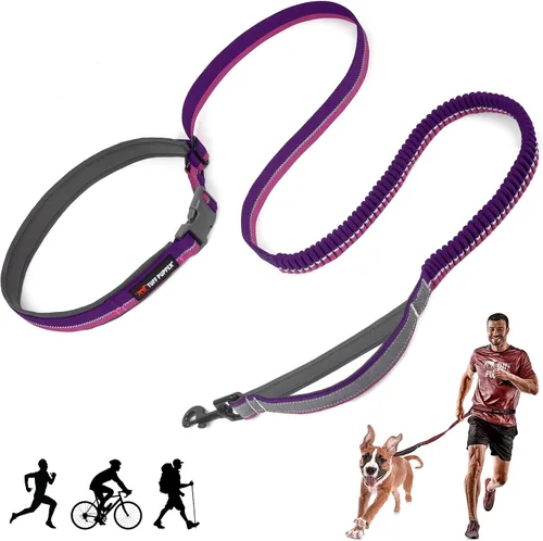 Miniatura 8 de Correa de perro Tuff Pupper con manos libres de longitud ajustable Ligera para correr, trotar, caminar Cinturón acolchado (61-127 cm) Se