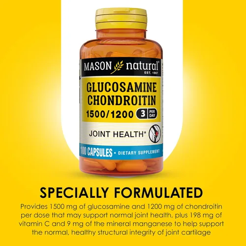 Miniatura 4 de MASON NATURAL Glucosamina condroitina 1500/1200 con vitamina C, apoya la salud de las articulaciones para una flexibilidad y movilidad normales*