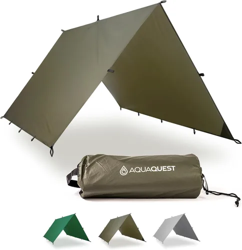 AquaQuest - Lona de guía ultraligera impermeable (5,000 mm) con costuras selladas de 40D Ripstop, mosquitero para mochileros, camping sigiloso y
