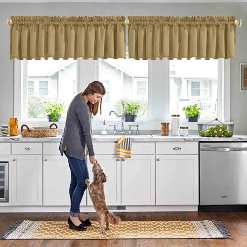 Miniatura 38 de Cortinas de cocina negras Ladity - 2 paneles de cortinas cortas opacas, 36 pulgadas, privacidad, niveles de café, cortinas de granja para ventana