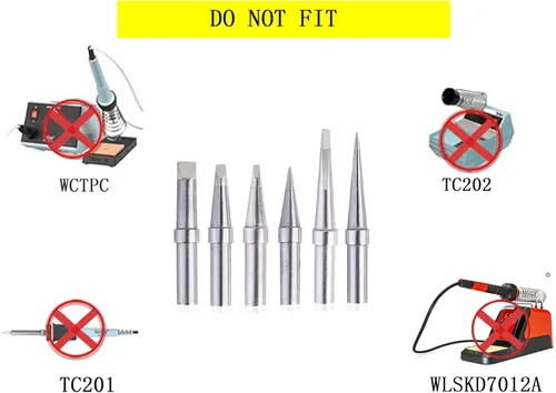 Miniatura 7 de 6 puntas de soldadura para soldador Weller ET, puntas de repuesto para WES51/50, WESD51, PES51/50, WE1010NA WCC100 LR21 ET Tip Series (6PCS-01)