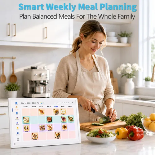 Miniatura 7 de 10.1 inch Digital Calendar Wall Touch Screen Electronic Calendar – Interactive Smart Family Planner, No Subscription, Chore Chart, Meal Planner