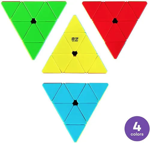 Miniatura 3 de D-FantiX – Pirámide Qiyi Qiming, cubo de velocidad sin calcomanía, rompecabezas de cubos y triángulos