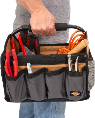 Miniatura 7 de Dickies Organizador de bolsas de herramientas de lona duradera de 12 pulgadas, 12 bolsillos exteriores, 16 trabillas para herramientas
