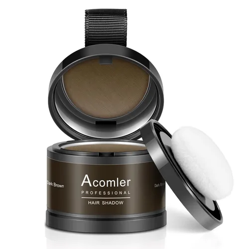 Miniatura 4 de Acomler Color de Cabello en Polvo de Sombra para Retoque Instantáneo de Raíces, Cobertura de Raíces, Marrón Oscuro para Cabello Ralo, Cobertura