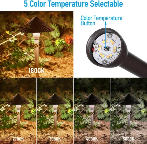 Miniatura 3 de LEONLITE 5CCT - Luces LED de bajo voltaje, 3 W de aluminio fundido de 12 a 24 V, luces de camino IP65 de 1800 K-5000 K, iluminación de paisaje