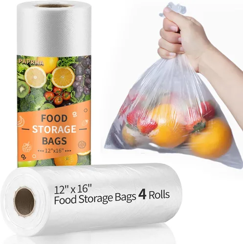 Miniatura 10 de Bolsas de almacenamiento de alimentos de 12 x 16 pulgadas, bolsa de plástico transparente, bolsas de plástico desechables para alimentos y verduras