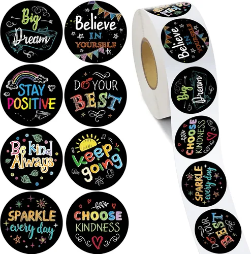 Miniatura 8 de Geyee 1000 unidades de calcomanías de bondad y vibraciones; calcomanías de afirmación positiva, inspiradoras, motivacionales, amables y alentadoras