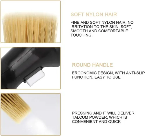 Miniatura 7 de Cepillo de peluquería suave para el cabello, plumero de cuello con mango redondo ergonómico (negro), cepillo de limpieza de doble función con poder