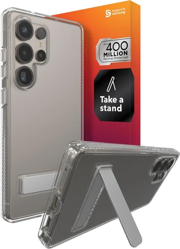 Miniatura 14 de ZAGG Crystal Palace - Funda para Samsung Galaxy S25 con función atril, transparente, protección contra caídas de 13 pies, antiamarilleo, reforzado