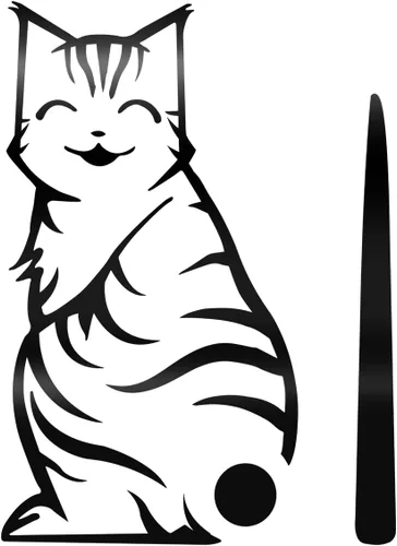 Miniatura 2 de Adhesivo para limpiaparabrisas trasero de gato, divertido gato en movimiento, cola en movimiento, adhesivo para limpiaparabrisas trasero