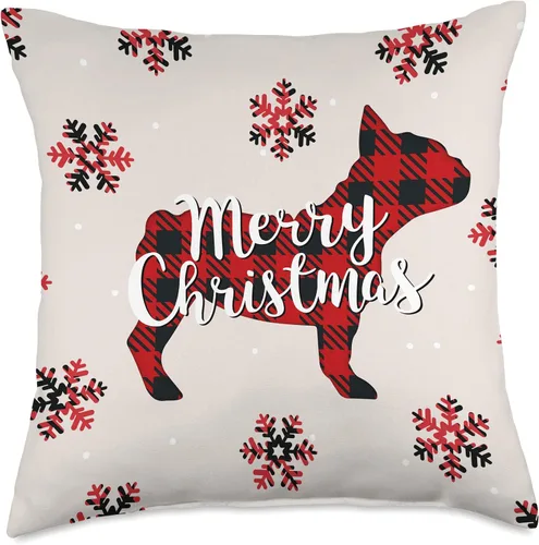 Miniatura 5 de Cojín de regalo de Navidad con diseño de Bulldog Francés Frenchie para perro, mamá, papá, adorno de Navidad, 16.0 x 16.0 in, multicolor