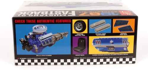 Miniatura 3 de Kit de Modelo AMT Round 2 Ford Mustang GT Fastback 1967, a escala 1:25, cromado (AMT1241)