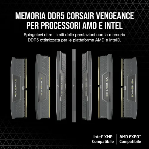 Miniatura 2 de CORSAIR Vengeance DDR5 RAM 96GB (2x48GB) 6000MHz CL36-44-44-96 1.4V Memoria para computadora de escritorio AMD Expo Intel XMP 3.0 – Gris