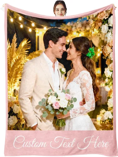 Manta personalizada con imagen, manta personalizada con texto de fotos, manta de fotos personalizada para amiga, mamá y papá, regalos personalizados