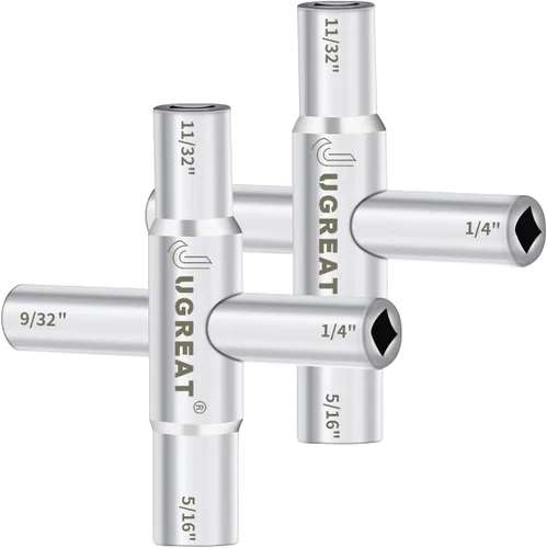 Miniatura 8 de JUGREAT Llave de agua Sillcock de 4 vías, llave de acero multifunción para grifo, espigas, válvulas (paquete de 1)