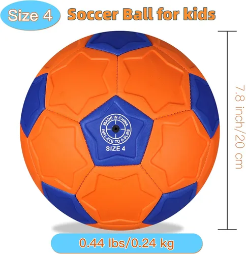 Miniatura 4 de Pelota de fútbol curva tamaño 4, pelotas suaves para desviar para exterior e interior, pelota de fútbol tamaño 4 para niños y niñas Naranja Azul