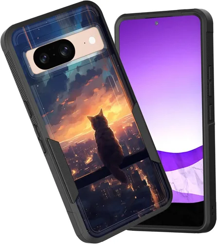 Miniatura 70 de Funda para Pixel 6A, funda híbrida de doble capa resistente a prueba de golpes de policarbonato duro de silicona suave TPU para Google Pixel 6A