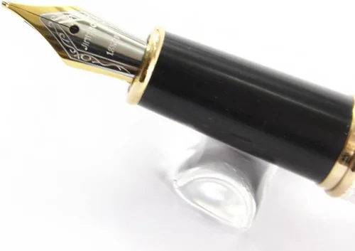 Miniatura 3 de Gullor Pluma estilográfica plateada con clip dorado y dragón auspicioso negro