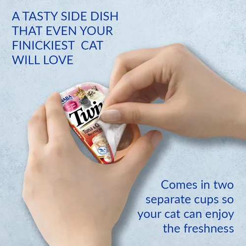 Miniatura 2 de INABA Gemelos para gatos, plato de gelée de pollo rallado y caldo con extracto de té verde, 1.23 onzas por porción, 16 porciones, receta de atún