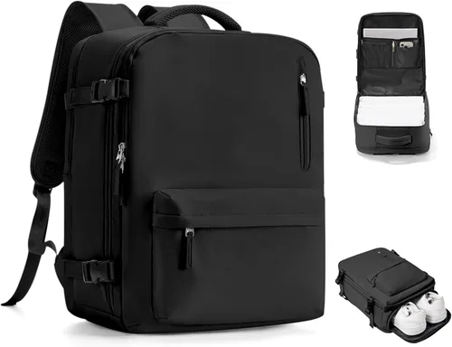 Miniatura 34 de VGCUB - Mochila grande para viaje, trabajo, negocios, mochila para laptop aprobada como equipaje de mano para vuelos, unisex, Negro -, Grande, Large