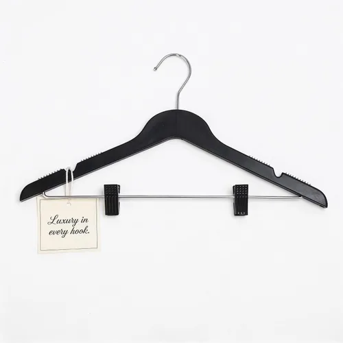 Miniatura 19 de All Hung Up - Perchas delgadas de plástico con clips, diseño que ahorra espacio con agarre antideslizante, duraderas para el uso diario