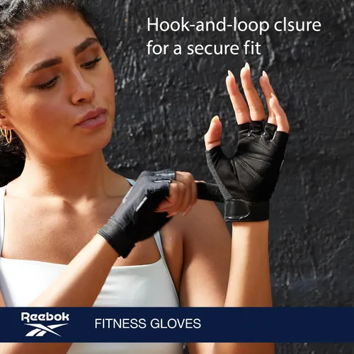 Miniatura 4 de Reebok Guantes clásicos sin dedos, guantes ligeros de fitness y para levantamiento de pesas para entrenamiento