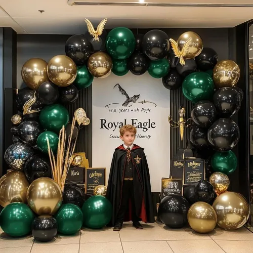 Miniatura 5 de Guirnalda de globos de color negro, verde y dorado, doble relleno, globos verde oscuro, kit de arco de globos negros y dorados para graduación