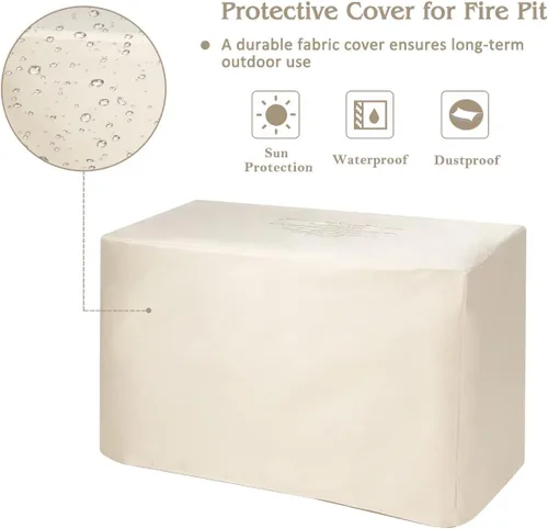 Miniatura 8 de Tangkula Sofá modular de mimbre para exteriores de 9 piezas con mesa de fogata de gas de 42 pulgadas y 60,000 BTU, juego de conversación de patio