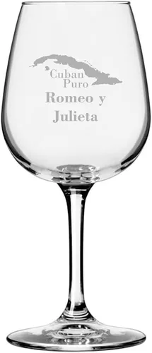 Miniatura 2 de Cuaba - Copa de vino multiusos con temática de cigarro cubano grabada de 12.75 onzas