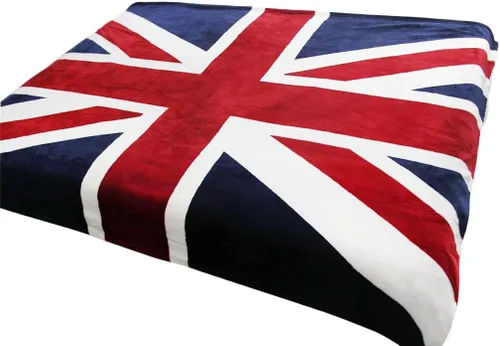 Miniatura 3 de Manta de franela suave y gruesa con bandera británica de Union Jack, de 59 x 79 pulgadas, manta grande de vellón coral esponjoso para el hogar