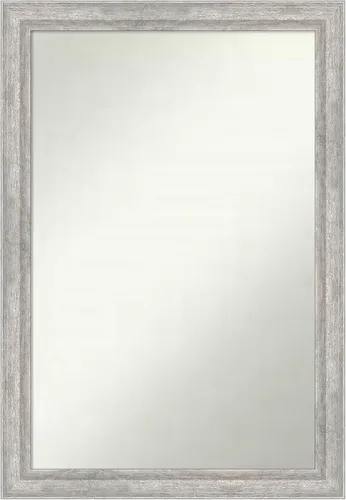 Miniatura 116 de Amanti Art Espejo de baño plateado para sobre fregadero, 23 x 23 pulgadas, espejo cuadrado plateado en ángulo, marco de madera moderno medio, se