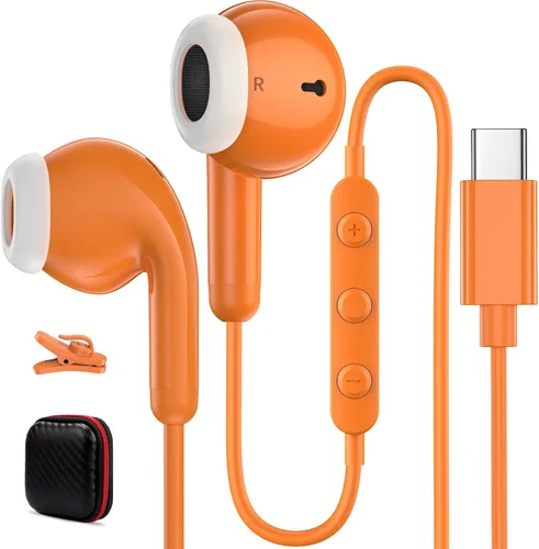 Miniatura 8 de Auriculares USB C con cable para iPhone 17 16 Pro Max 15 para Samsung S26 Ultra S25 S24 FE S23, auriculares tipo C, auriculares estéreo con cable