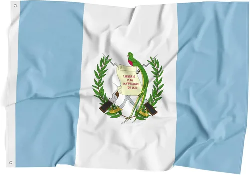 Bandera de Guatemala Bandera Nacional de Guatemala Bandera Nacional de Fibra de Poliéster 3 x 5 Pies, Colores Brillantes y Bandera Anti-UV Fade