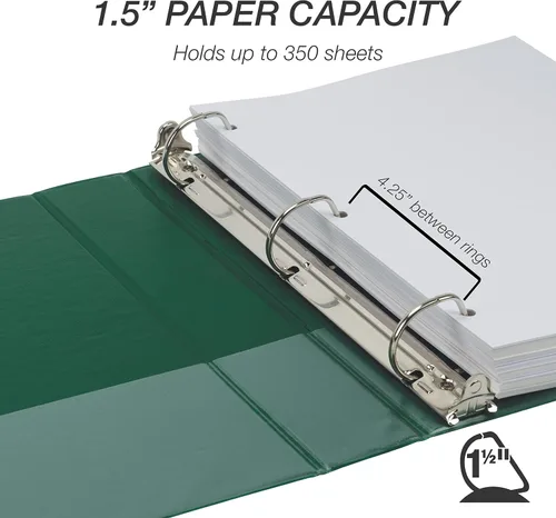 Miniatura 183 de Samsill - Carpeta duradera de 5 pulgadas, fabricada en los Estados Unidos, con anillos en D, transparente y personalizable, color blanco