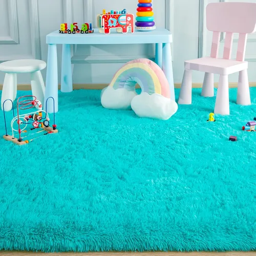 Miniatura 5 de Foxmas Alfombras de Área Suaves y Esponjosas para Dormitorio, Habitación de los Niños, Alfombra de Guardería de Felpa Peluda, Alfombras Peludas