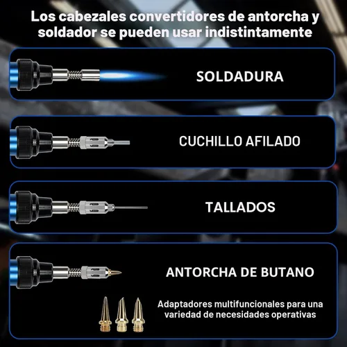 Miniatura 3 de BLUEFIRE Kit de Antorcha de Soldadura Mini Lápiz de Gas MAP/MAPP de 3' con Manguera Multifunción Antorcha de Propano con Encendedor de Pedernal