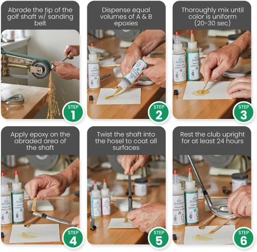 Miniatura 4 de Brampton PRO-FIX - Epóxido de golf de larga duración, vida útil completa de 20 minutos, extra fuerte, resistente a impactos, kit de pegamento epoxi