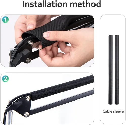 Miniatura 4 de Brazo de brazo AM8: brazo de micrófono ajustable con funda de cable, brazo de micrófono con adaptador de 3/8 a 5/8 pulgadas compatible