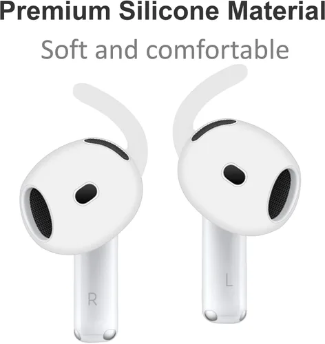 Miniatura 3 de A-Focus Compatible con AirPods 4 ganchos deportivos para las orejas, almohadillas de repuesto antideslizantes de silicona antideslizantes