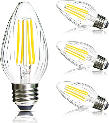 Miniatura 11 de F15 - Bombilla LED regulable de 4 W, base E26 de 2700 K, luz blanca cálida de vidrio arrugado para lámpara de techo para ventilador de techo, 2700k