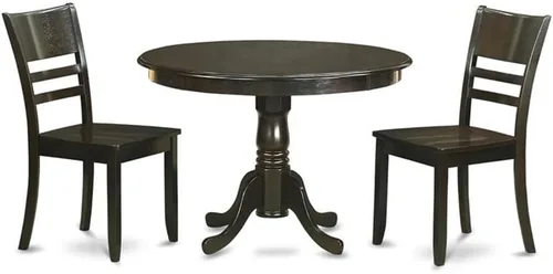 Miniatura 7 de East West Furniture HLLY5-CAP-W Juego de comedor de 5 piezas incluye una mesa de comedor redonda con pedestal y 4 sillas de cocina, 42 x 42