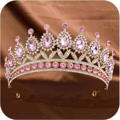 Miniatura 10 de FORSEVEN Tiaras y coronas de cristal para mujer – Boda y fiesta de cumpleaños, corona de princesa, accesorios para el cabello – Diadema de diamantes