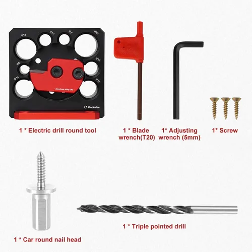 Miniatura 2 de Kit de plantillas para hacer clavijas, 8 piezas, métrica ajustable de 0.39 a 0.78 pulgadas, aleación de aluminio, taladro eléctrico de fresado