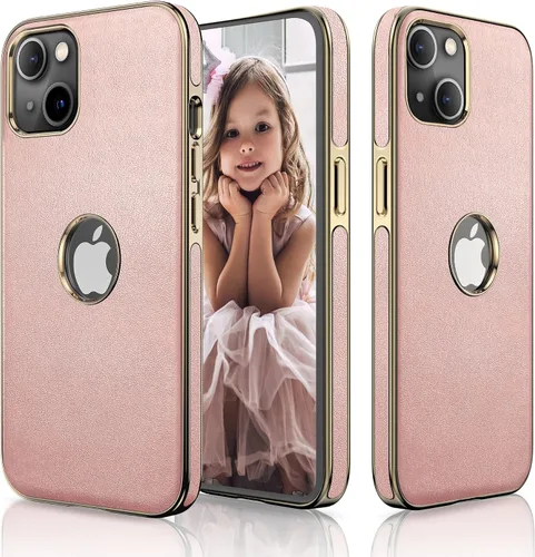 Miniatura 17 de LOHASIC Compatible con iPhone 14 Pro Max, funda delgada de cuero galvanizado dorado, antiarañazos, suave cubierta trasera protectora para hombre