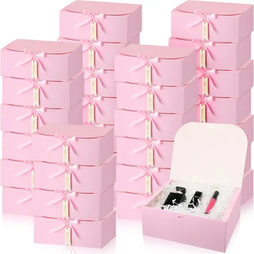 Miniatura 9 de Maxcheck Juego de 36 cajas doradas para propuesta de dama de honor, cajas de regalo doradas con tapas de 10 x 8 x 4 pulgadas con cinta