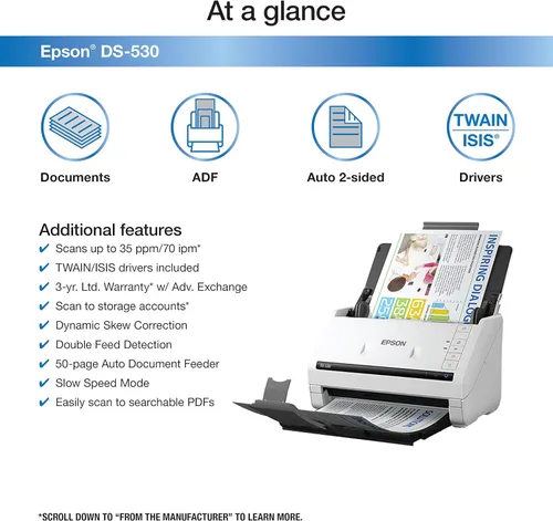 Miniatura 2 de Escáner WorkForce GT-1500 de documentos e imágenes con alimentador automático de documentos (ADF) (b11b190011), de la marca Epson, 1